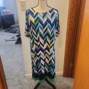Jessica Howard Multicolor Chevron Midi Dress